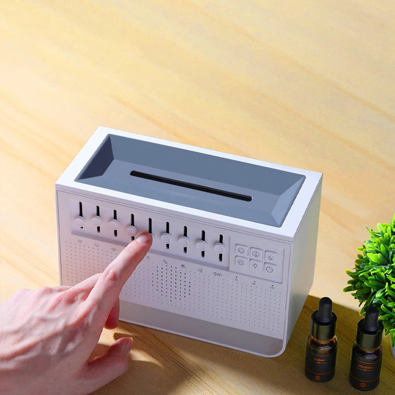 White Noise 3 in 1 Bluetooth Speaker Sleep Aid Night Light Humidifier All-in-one Machine 8 Nature Sound Essential Oil Diffuser