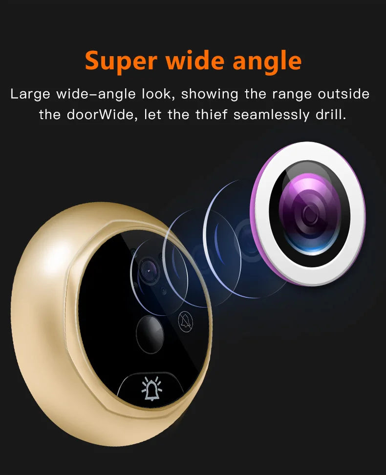 New 4.3 Inch Peephole 140° Smart Video Doorbells Door Viewer Camera Security Monitor 1080P HD Visual Doorbell