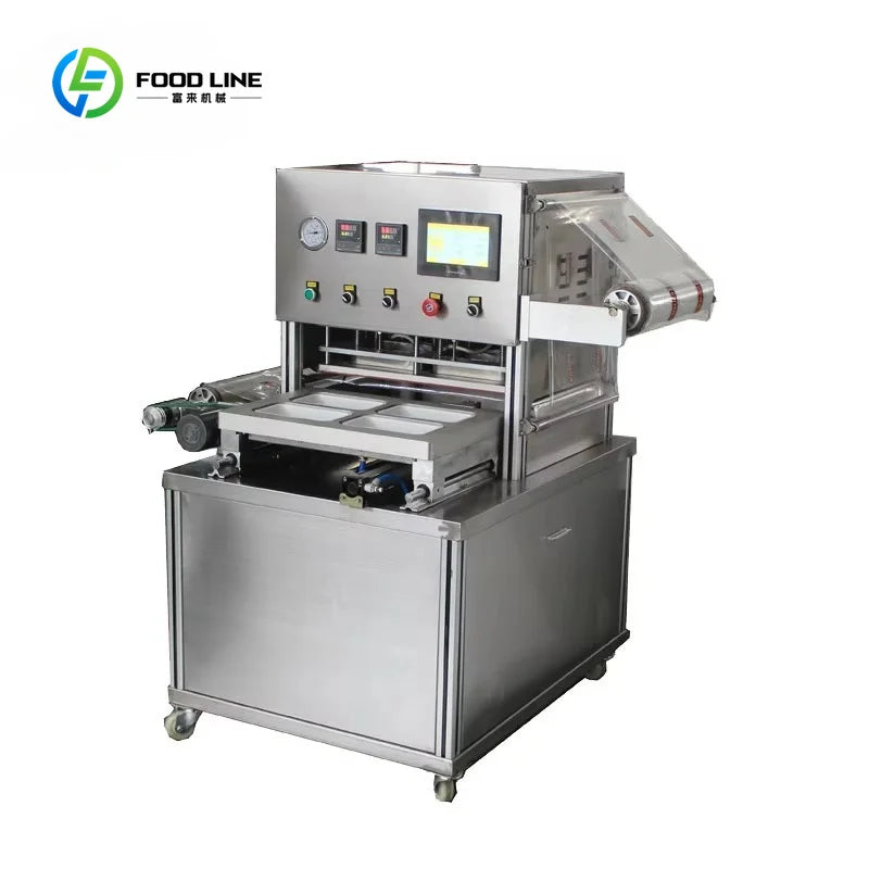 Customized New Type Vacuum Fresh Food Tray Sealer/plastic Bowl Cups Sealing Machine/vacuum Plastic Box Container Sealing Machine