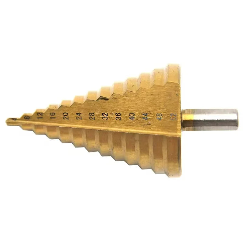 1PCS 4mm-52mm Tungsten Carbide Step Drill Bit Titanium Coated for Metal Steel Wood Multi-Size Hole Hi-Speed CNC Tools with Case
