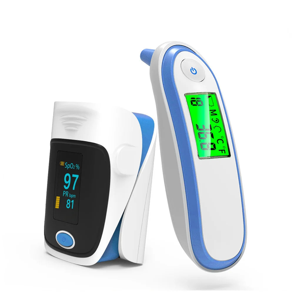 Medical Fingertip Pulse Oximeter Medical Ear forhead Body Infrared Thermometer home Saturation Meter portable  oximetro de pulso