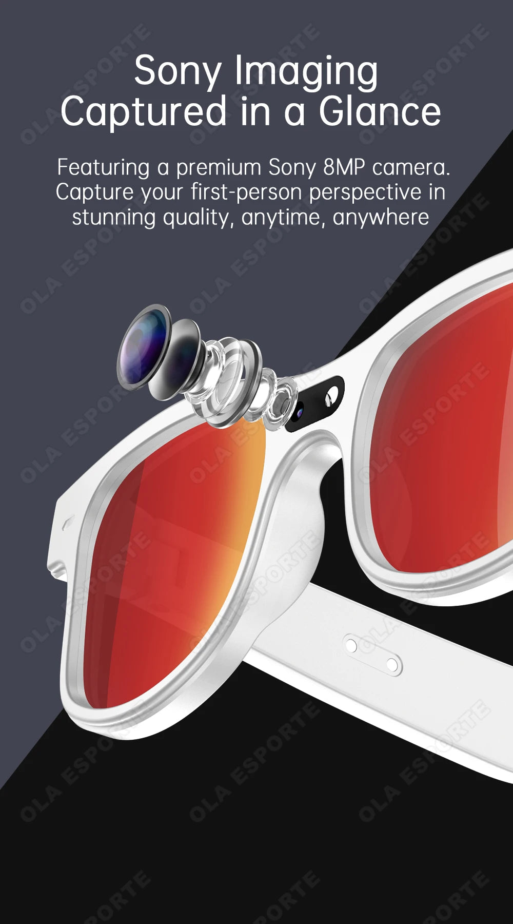 Smart Glasses with AI Voice Translation & Integrated Camera | Tidesmit Tidesmit