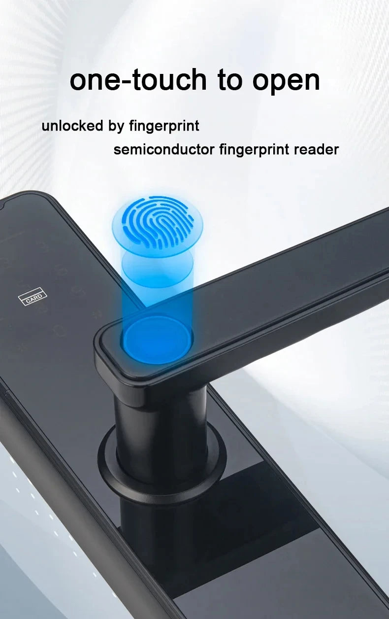 Tuya Fingerpirnt Password Smart Door Lock Digital Keypad Electronic Lock Card Keys Fingerprint Tuya Bluetooth Smart Lock Keyless