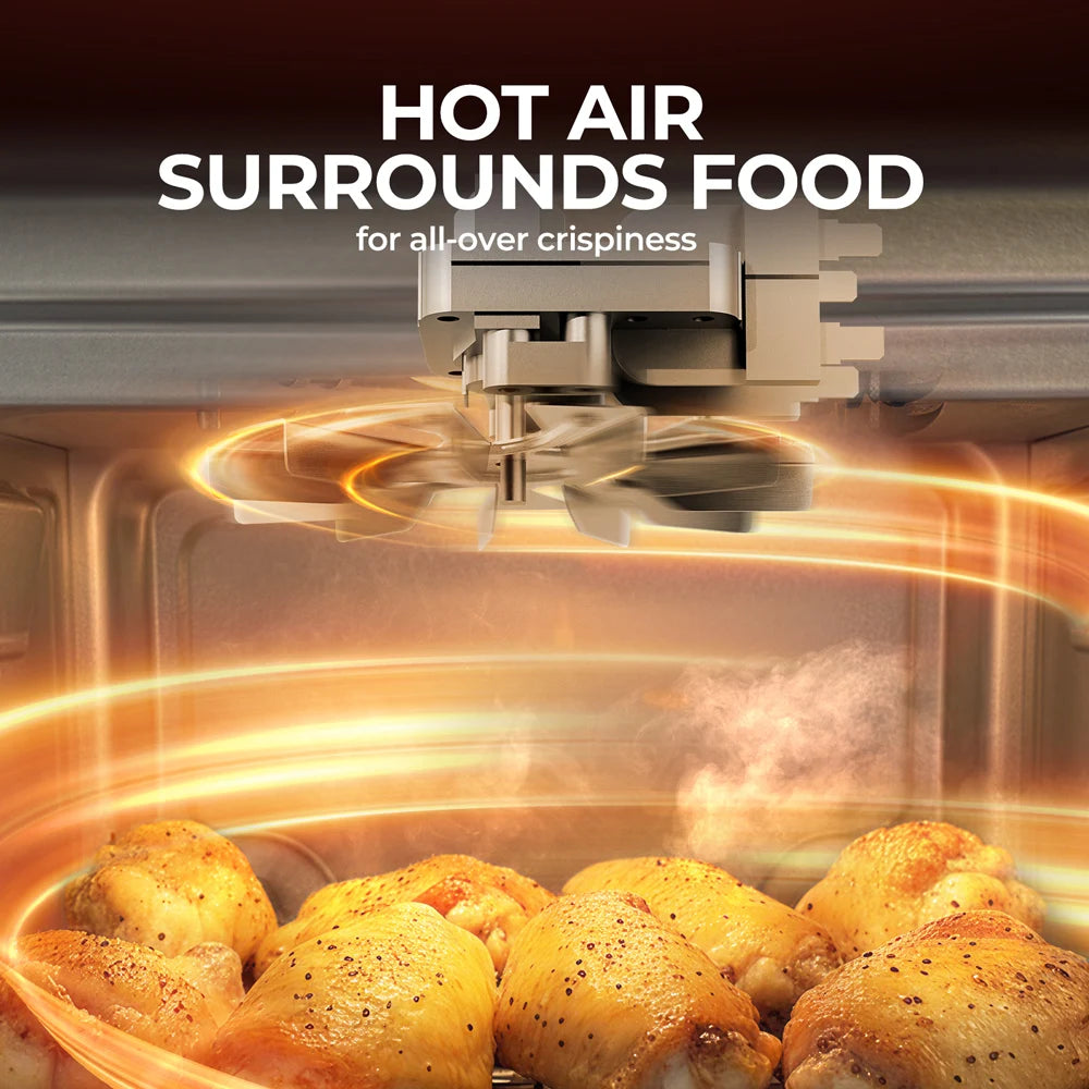 Healthy Oil-Free Hot Air Cooker With 304 Stainless Steel Basket, 1700W Rapid Circulation Heating, Large 6.5L Family Capacity