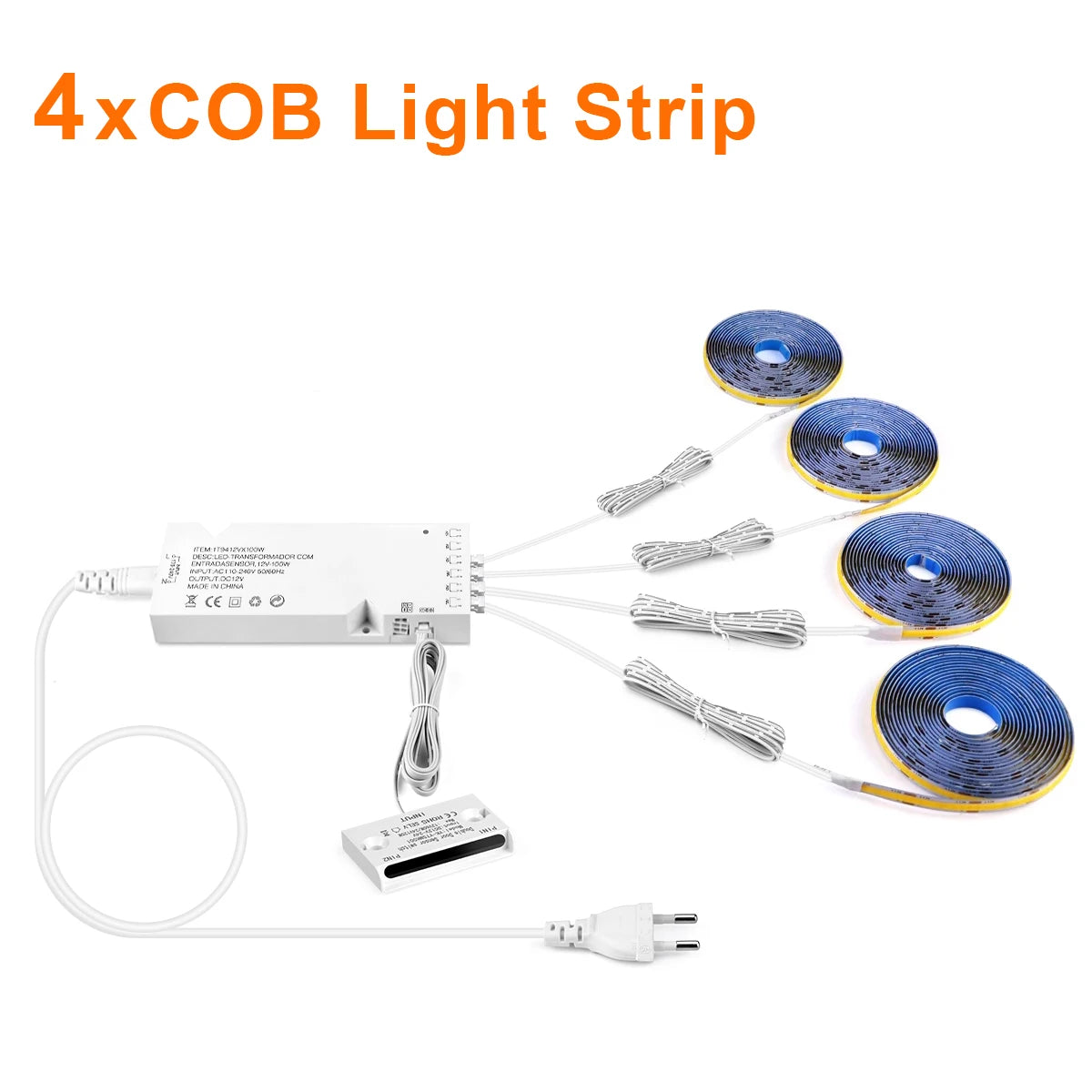 12V COB LED Strip Light Smart Double Door Sensor Switch Cabinet lights for your room Lighting Dupont LED Tape Door Open Light-ON