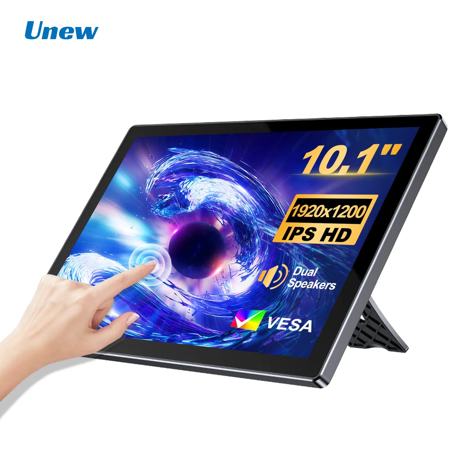 10.1 inch Touch Portable Monitor 1920x1200 Screen IPS LCD 5-point Touchscreen Dual Speaker Type-C HDMI USB-C for Car Computer