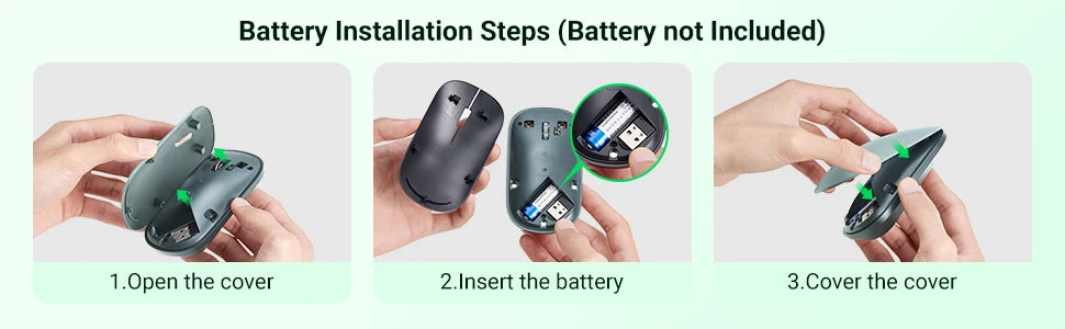 UGREEN Silm Wireless Mouse  Bluetooth 2.4G 4000 DPI  Silent Click For MacBook Pro M1 M2 iPad Tablet Computer Laptop PC