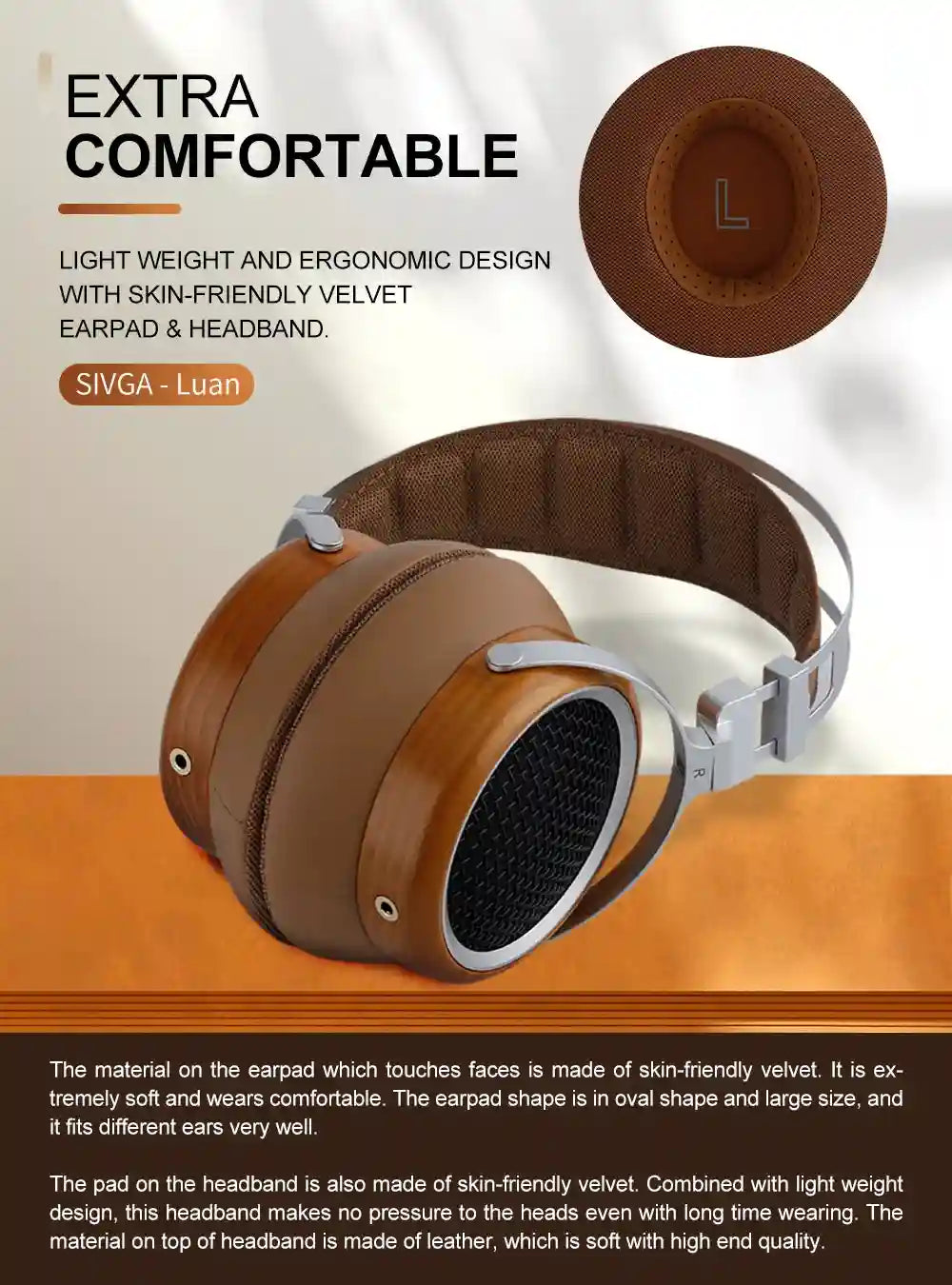 Sivga Luan Open-back Headphones | 50mm Driver Hi-Fi Wood Audio Tidesmit