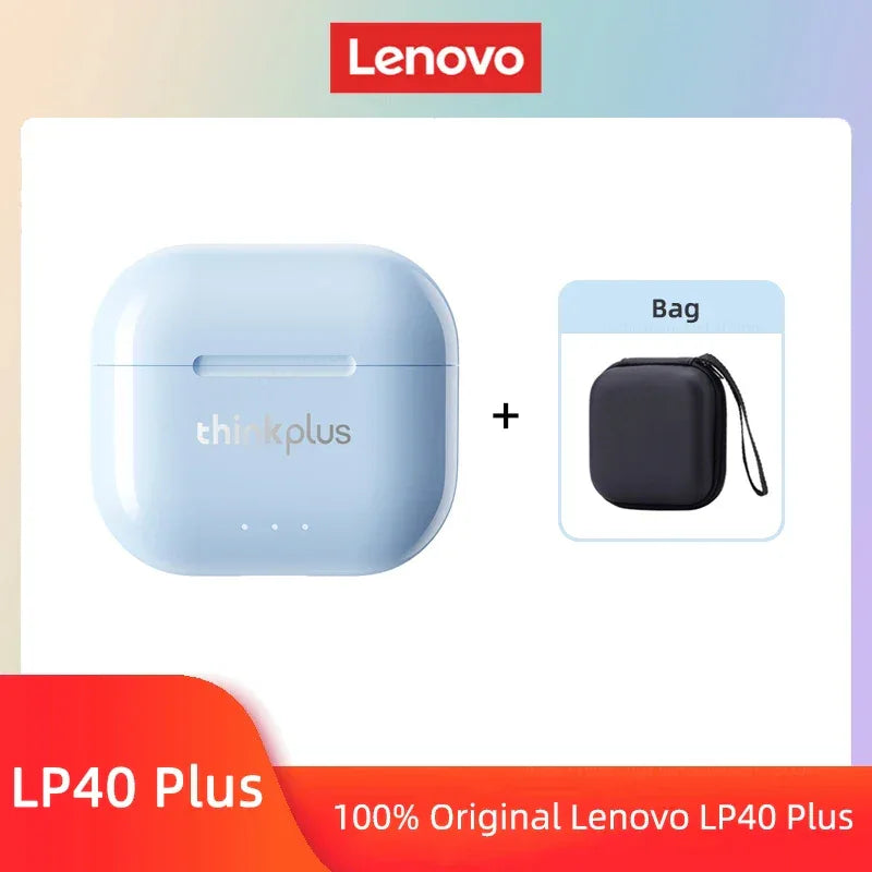 Lenovo LP40 II TWS Wireless Bluetooth Earphones by Tidesmit Blue Bag Tidesmit