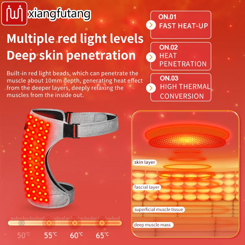Hip Massager with Red Light Heat Vibration for Targeted Muscle Recovery Relaxation Treatment Tidesmit
