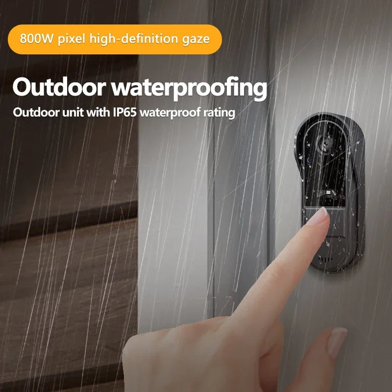 Wireless intercom Doorbell HD Night Vision 4.3in lPs screen Waterproof Visual Doorbell camera smart Home security Video By Bell