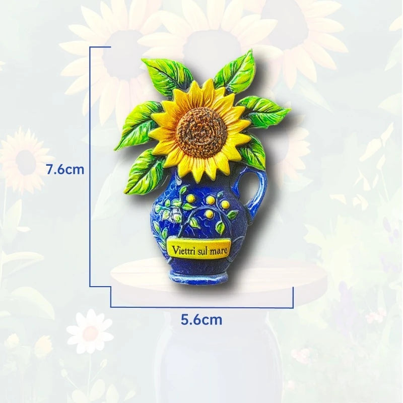 Vietri Sul Mare Fridge Magnet - Artisan 3D Ceramic Vase Souvenir Unique Italian Coastal Gift for Travel Mediterranean Home Decor