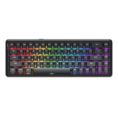 AJAZZ AK680MAX: Black 68-key compact magnetic gaming keyboard with vibrant RGB backlighting.