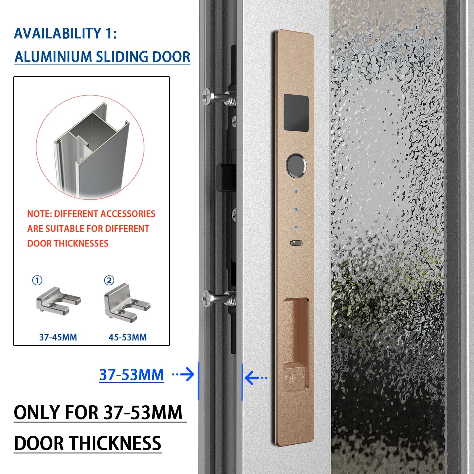 WINFREE Sliding Window Door Smart Lock Fingerprint Tuya Bluetooth Smart Window Lock  Special Aluminiun Profile Window Lock