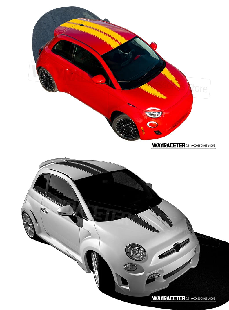 Bonnet Stripes Hood Engine Cover Roof Trunk Tail Body Graphcis Vinyl Decal For Fiat 500 Abarth 595 695 500c 500e Accessories
