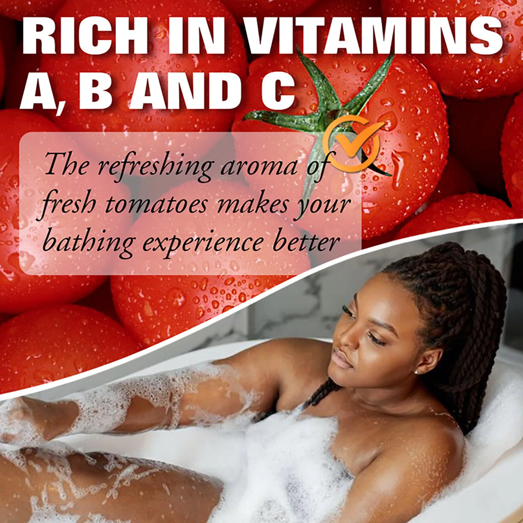 LKIAE Brand Tomato Fruit Scented Handmade Natural Bar Soap, For Face, Body, Whitening, Oil Control, Brightens, Shrink Pore, 200g