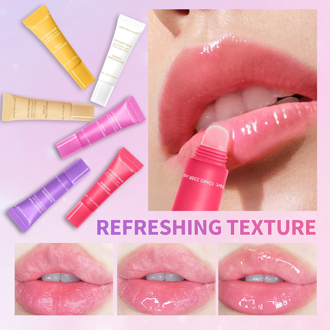 Fruit Flavored Lip Oil Set – 6-Piece Hydrating Lip Care Treatment Lip Care Tidesmit