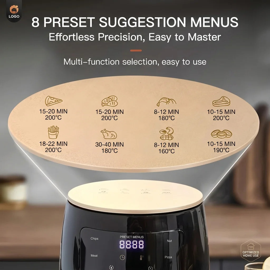 1 Set of 4.5L Air Fryer, American Plug, Multifunctional, Capable of Frying, baking, Roasting, Heating Food, with LED Digital Touch Screen, Intelligent Cooking Hot Air Fryer, Easy to Clean baking Basket, Custom Temperature/Tim