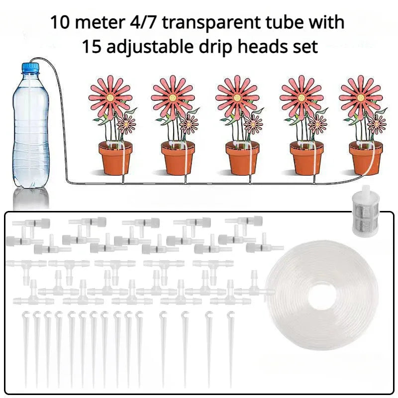 1pc Lazy Man Automatic Watering Set Adjustable Drip Balcony Garden Potted Plants Watering System Quantitative Drip Irrigator