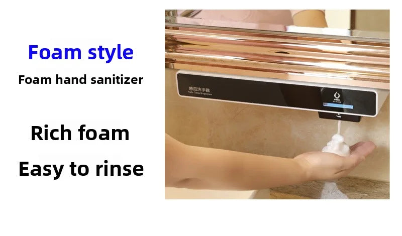 OHBUBBLE mirror cabinet under-sensor wall-mounted hidden double-head soap dispenser automatic sensor hand wash machine