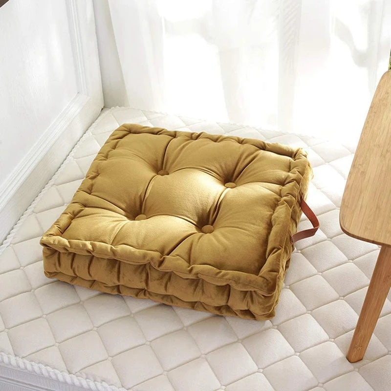Square Thick Floor Seating Cushions Tufted Meditation Pillow Floor Pillow Seating with Carrying Handle Tatami Pad Christmas Gift