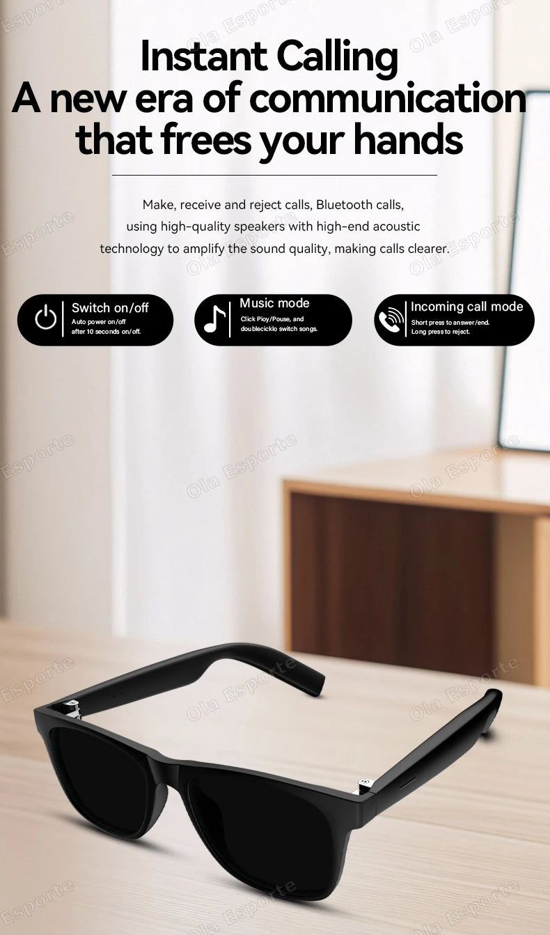 Smart Bluetooth Sunglasses with Spatial Audio and Wireless Connectivity Tidesmit