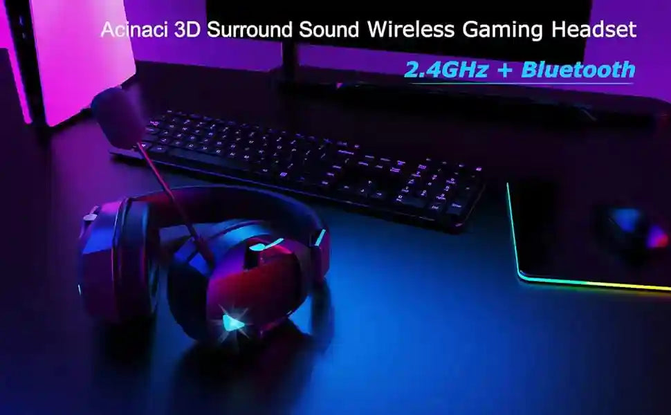 Tidesmit Wireless Gaming Headset with Mic - 3-Mode Low Latency Audio Tidesmit