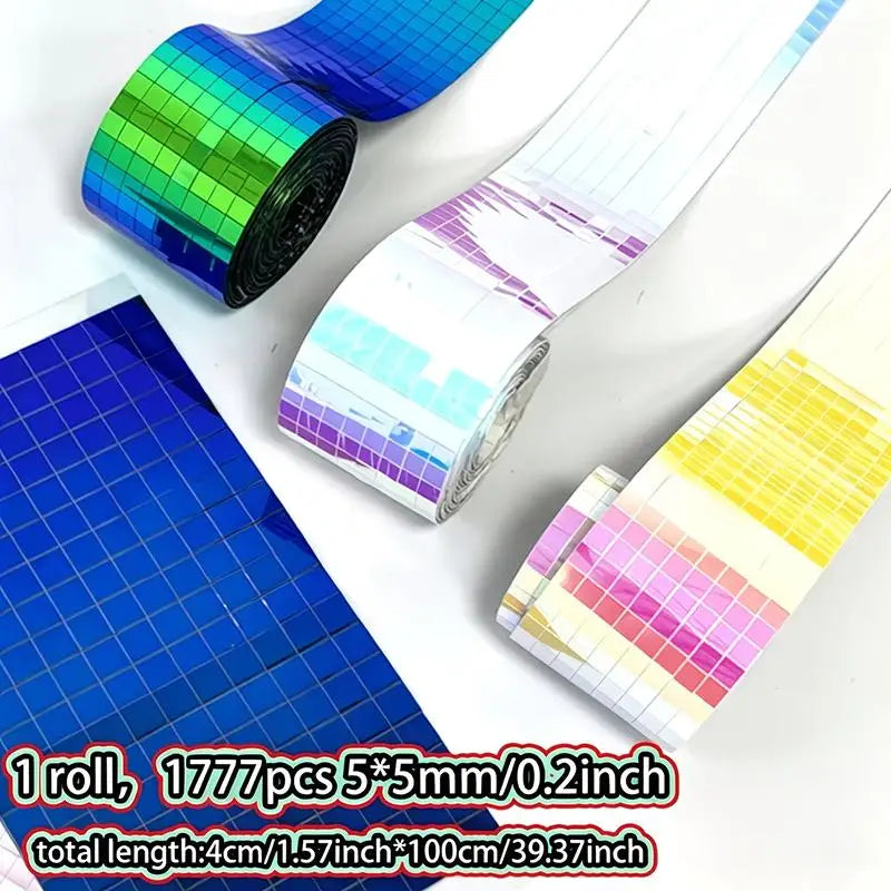 Self Adhesive Mosaic Glass Tape DIY Glass Mirror Stickers Wall Stickers DIY Crafts Party Decorations Home Wall Art Projects