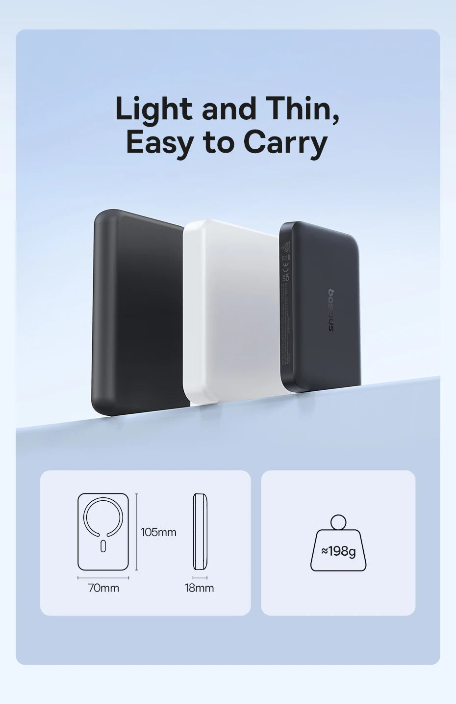 Magnetic 10000mAh Fast Charging Power Bank - PD 30W Travel Battery Tidesmit