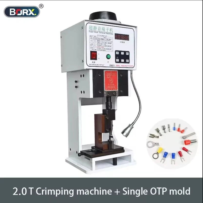 2.0T crimping machine with single OTP mold, control panel and terminal tools