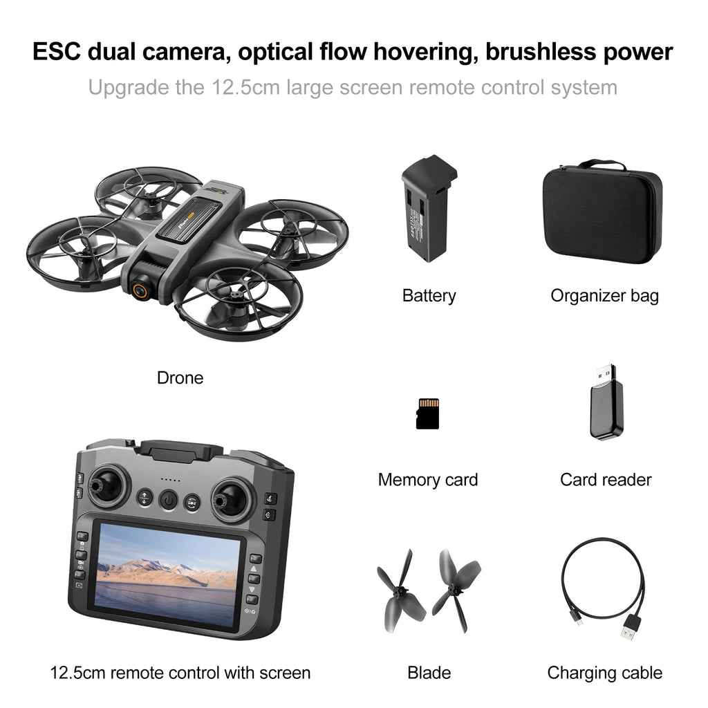 4K Camera Drone with Dual Lens and Brushless Motor - S156 Foldable S156-BLACK-1B China Mainland Tidesmit