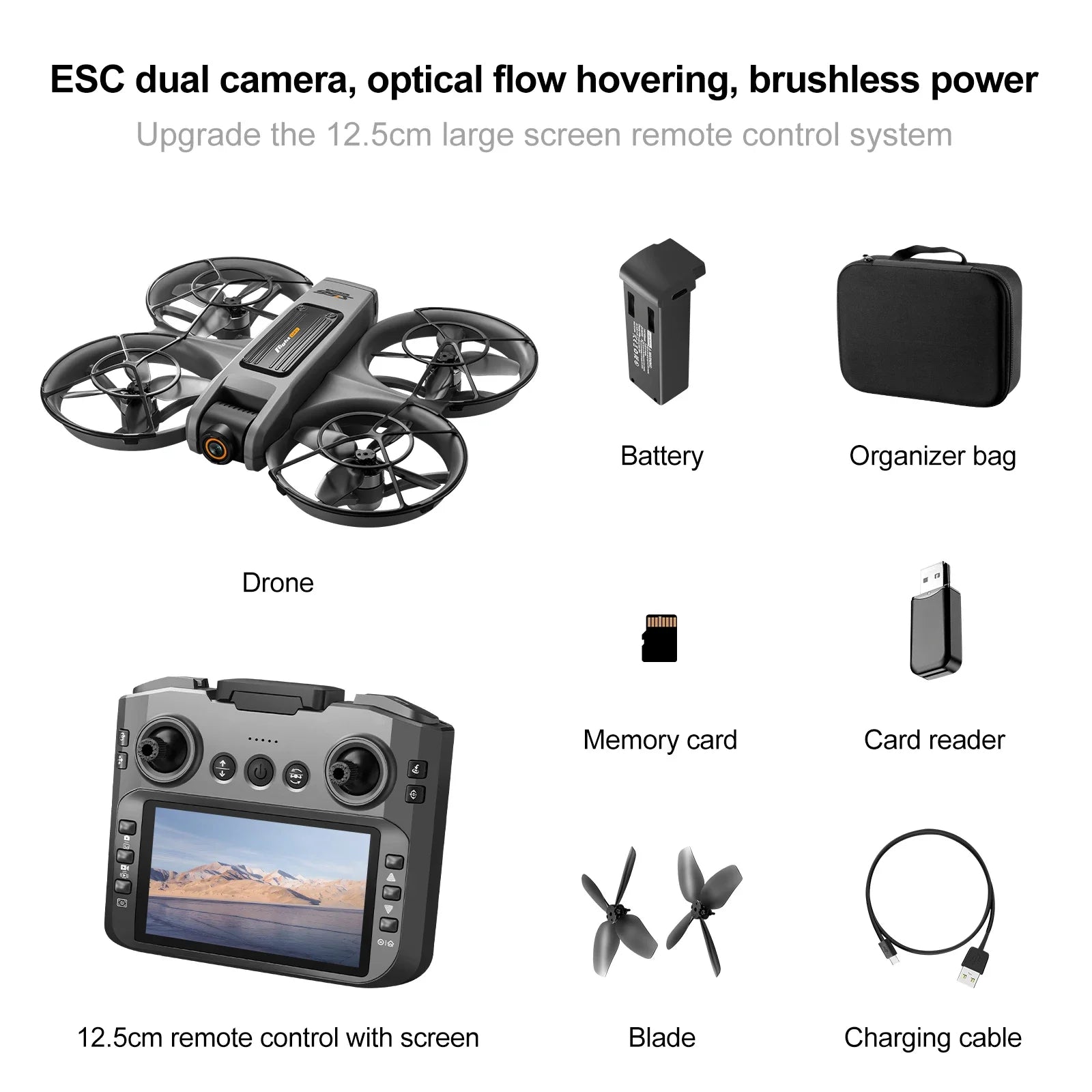 4K Camera Drone with Brushless Motor & Optical Flow - Tidesmit S156-BLACK-1B Tidesmit