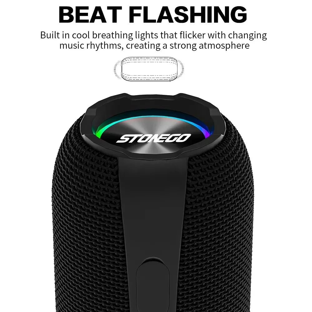 Mini TWS Bluetooth Speaker True Wireless Stereo RGB LED Portable Bass Speaker Cyberpunk Style for Home Outdoor PC Gaming Party Waterproof Deep Bass 360 Degree Sound Built in Mic Hands Free Calling Bluetooth 5 0 USB Charging L