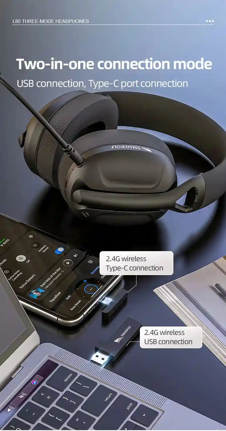 Wireless Gaming Headset 185g – Lightweight Over-Ear Audio Tidesmit