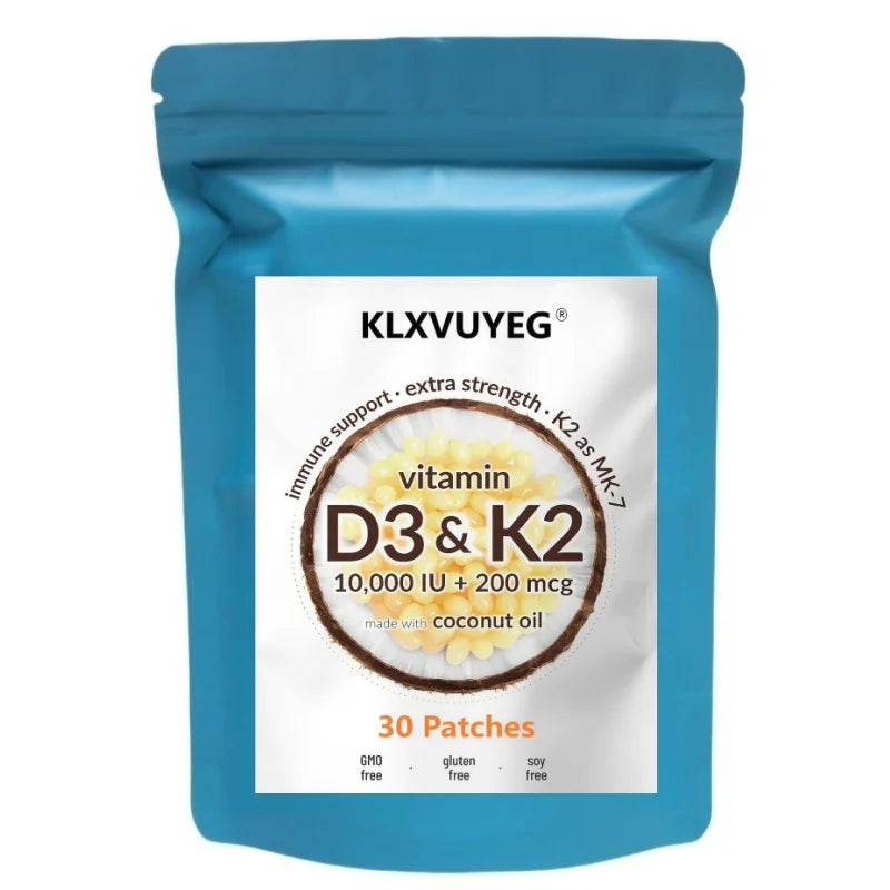 ﻿Vitamin D3 10000 iu Plus K2 | 2 in 1 Vitamins D & K Complex | Supports Calcium Absorption, Bone, Immune, & Heart Health, 30pcs