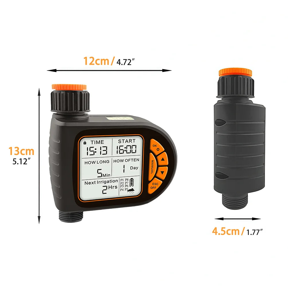 20M Smart Garden Timer Irrigation Set  LCD Automatic Watering Controller Set With Rain Sensor for Farms IPX5 Waterproof