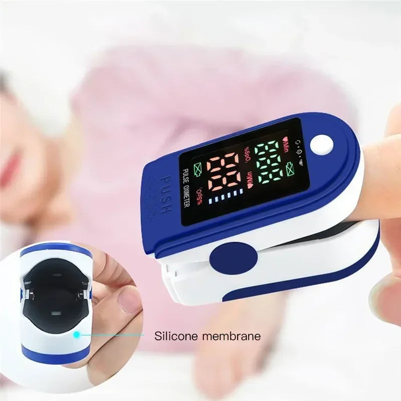 Finger Oximeter Digital Fingertip Pulse Oximeter Blood Oxygen Saturation Meter Finger SPO2 PR Heart Rate Monitor Health Care