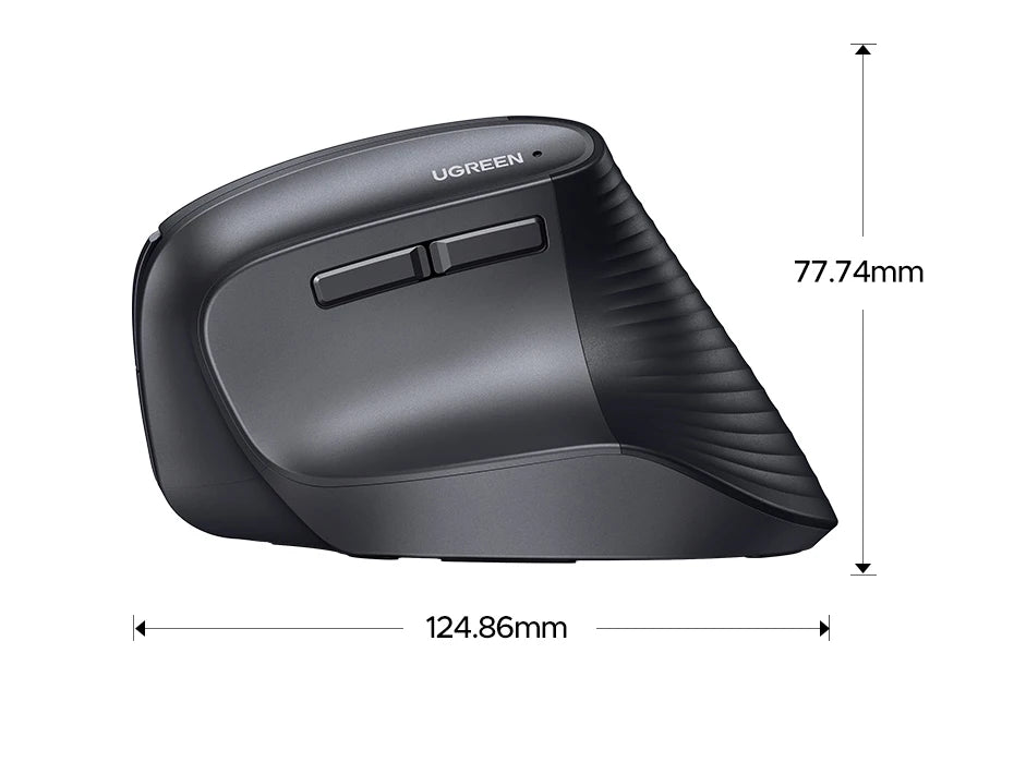 UGREEN Vertical Wireless Mouse 2.4G Ergonomic 4000DPI 6 Mute Buttons for MacBook Tablet Laptops Computer PC Mice Black Pink