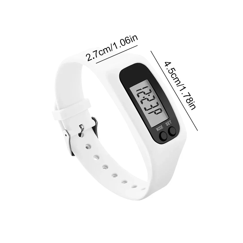 1/2PCS LED Pedometer Bracelet Step Counter Watch with 12/24H Display Silicone Fitness Tracker Multi-Function Activity Band