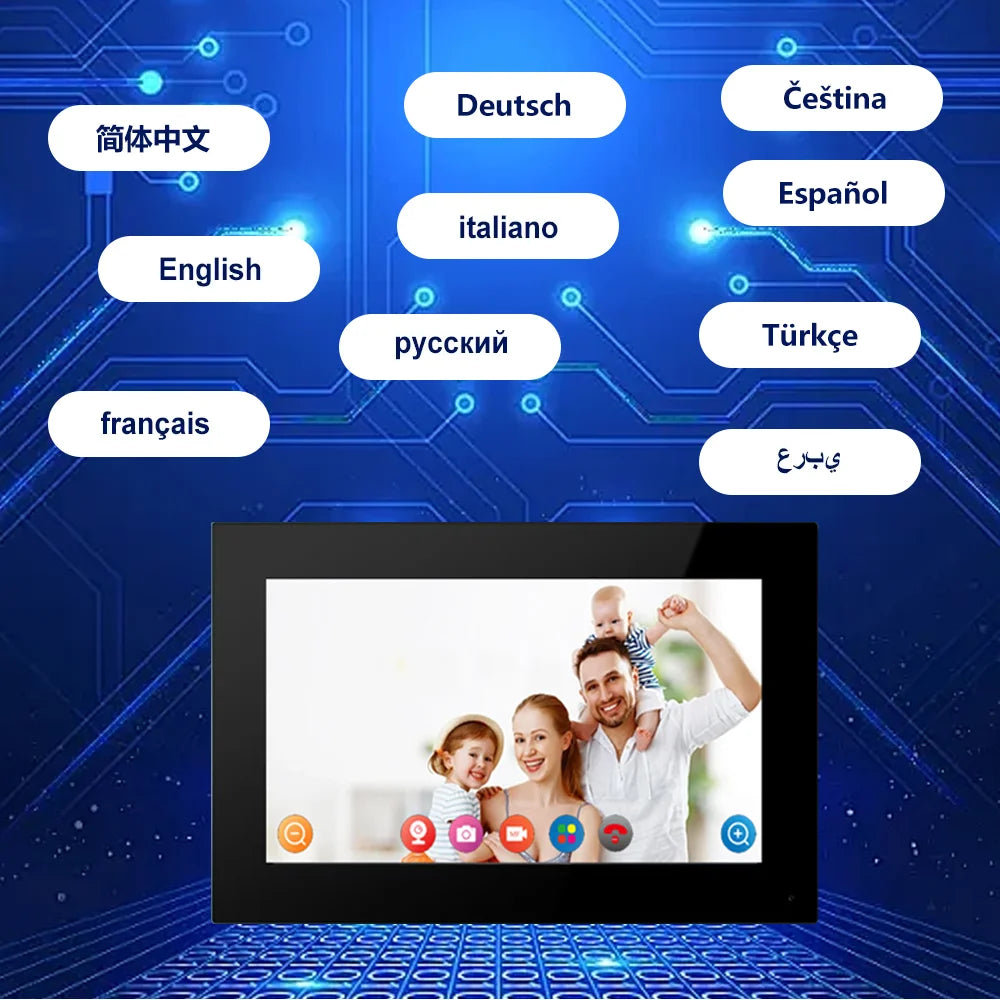 Wireless Wifi Video Doorbell System 1080P Doorphone Door Camera 7 Inch Touch Screen Video Intercom