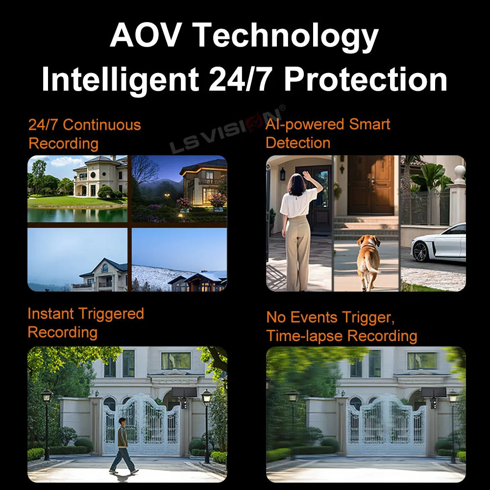 LS VISION 20XZoom 2in1 4G and Wifi AOV Solar Camera 8MP 24/7 Recording Outdoor Surveillance Camera AI Humanoid/Car/Pet Detection