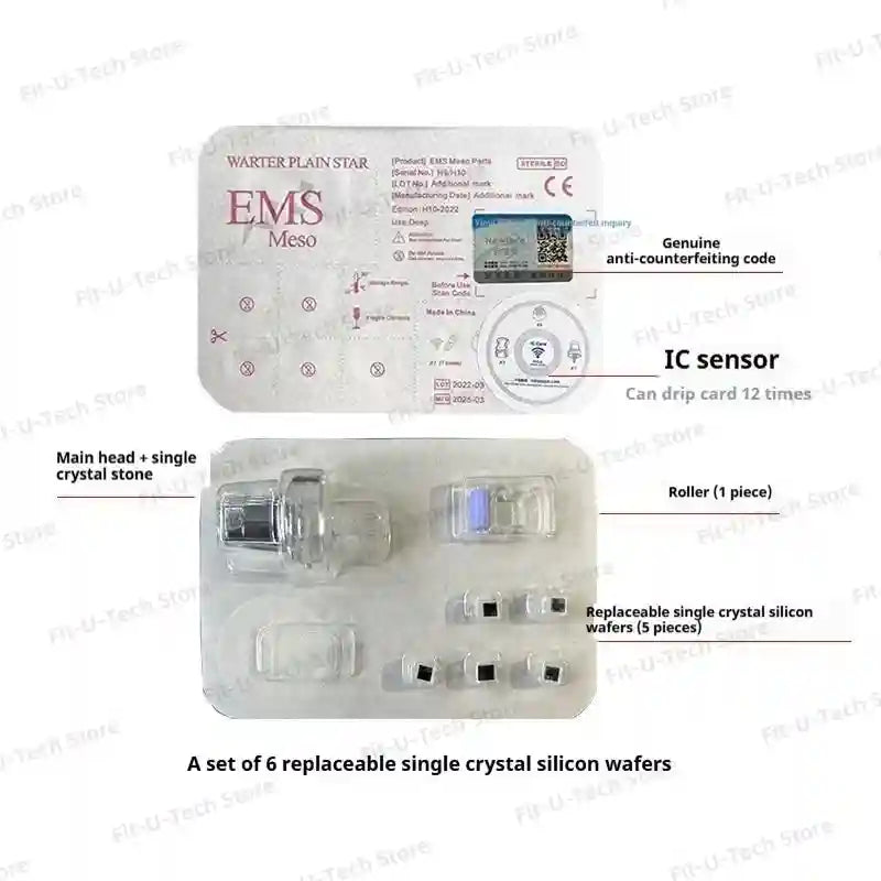 Mesotherapy Gun Replacement Heads with IC Sensor - 12 Pack Set Fascia Gun Tidesmit