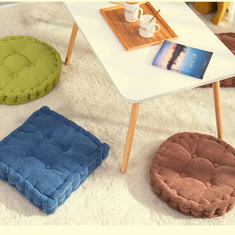 Four Seasons Soft Chair Seat Cushion Square Seat Pad Tatami Meditation Floor Pillow Cushion for Home Office Patio Dining Chairs