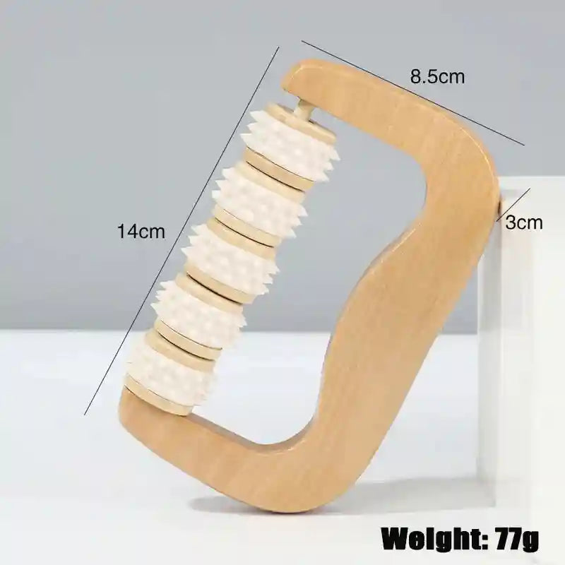 Wooden Massage Roller for Back & Neck Relief | Manual Deep Tissue Tool Massage Roller Shape-N Tidesmit