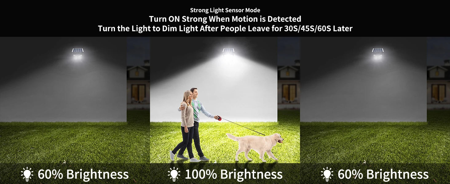 Intelamp 12500 Mah 3000 Lm Outdoor Solar Street Lights Larger Solar Panel Two Motion Sensors for Garden Courtyard Walk Garage