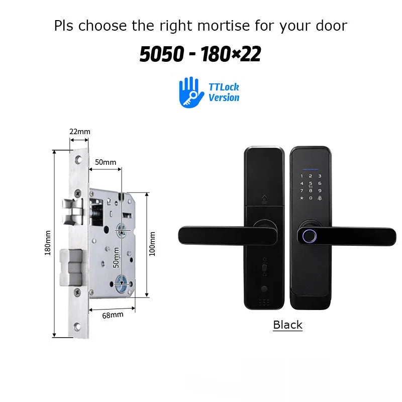 Fingerprint Lock Waterproof Wifi Remote Control Bluetooth TTLock App Card Digital Code Keyless Electronic Smart Door Lock