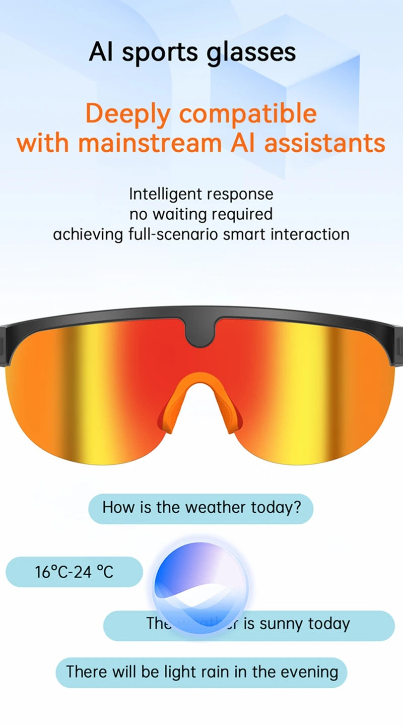 Smart Audio Sunglasses with HD Camera and Bluetooth Translation Tidesmit
