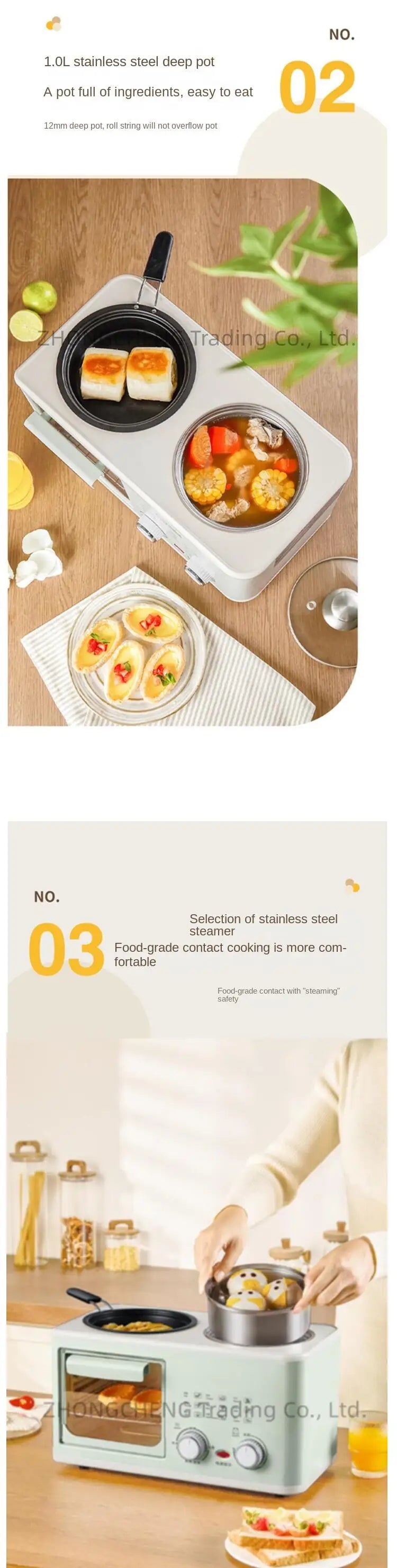 Frying pan insert with cooked foods and small breakfast items on plate