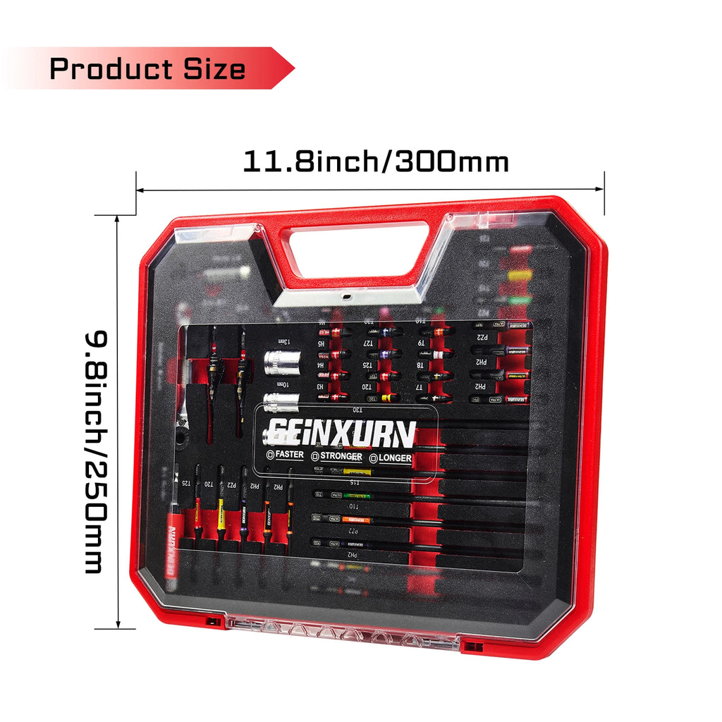 Geinxurn Tools Set Packaged with Screwdriver Bit,Mini Wrench,Socket Driver,Step Drill,Socket Adapter and Bit Holder for DIY