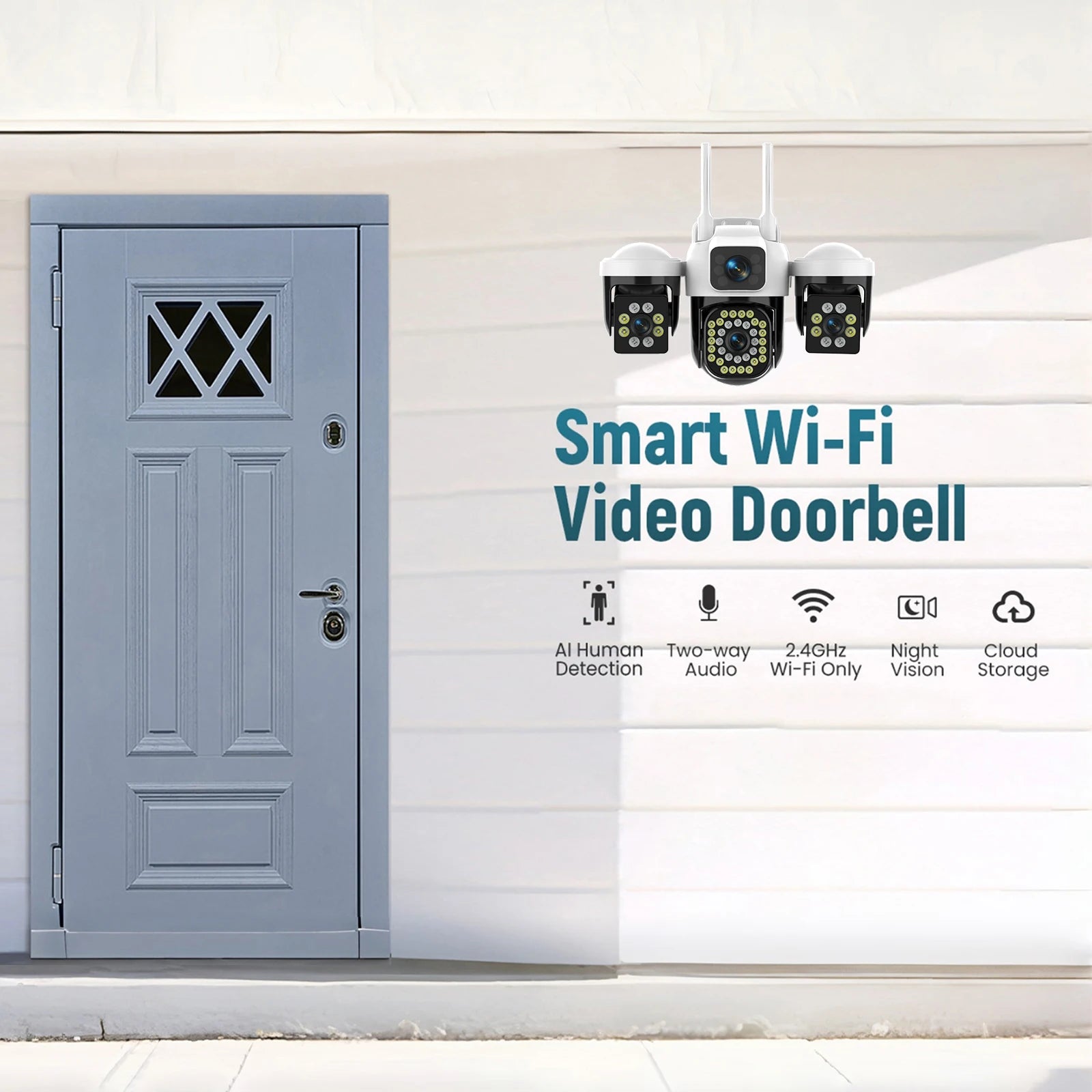 YOOSEE 15MP 4K WiFi Camera Three Lens Screen Camera Onvif 10X Zoom PTZ Automatic Tracking Two-way Audio CCTV Video Security Cam